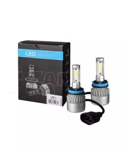 H11 LED SET C6 9-32V 6.500K 10.000lm 4 X 10W ΛΑΜΠΑ ΜΕ COB EPISTAR 1021 LED ΚΑΙ ΑΝΕΜΙΣΤΗΡΑΚΙ M-TECH - 2 ΤΕΜ. 