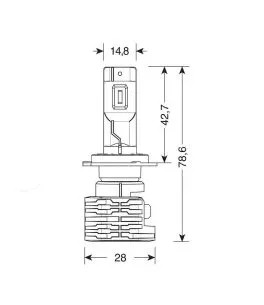 H7 HALO KILLER PX26d 9-32V -20W - 6500K - 3200lm HALO LED KIT SERIES 10 (12 LED ZES CHIPS) - 2 ΤΕΜ. 