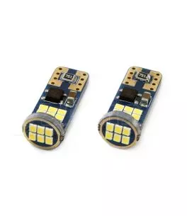 T10e W5W CANBUS 12/24V 2,2W LED 18xSMD2016 ULTRA BRIGHT ΛΕΥΚΟ 5600K 10x25mm AMIO – 2 ΤΕΜ. 