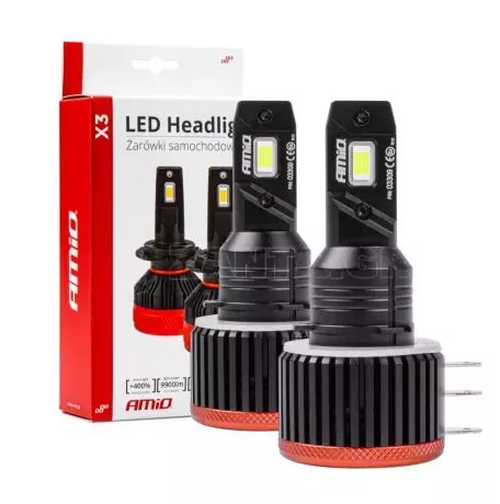 AMIO ΛΑΜΠΕΣ LED H15 9-16V 90W 6.500K 9900lm CANBUS ΜΕ ΑΝΕΜΙΣΤΗΡΑΚΙ X3 SERIES AMIO - 2ΤΕΜ. 03309/AM 