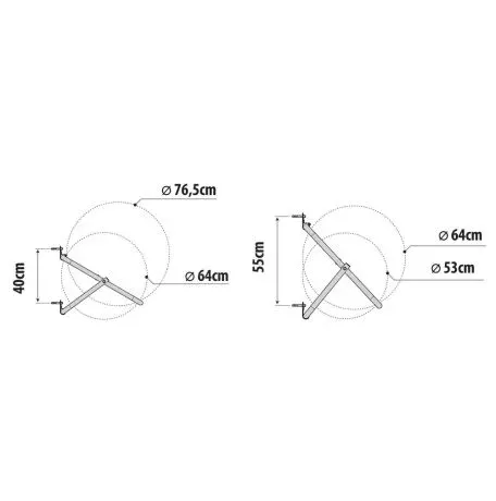 Lampa ΒΑΣΗ ΤΟΙΧΟΥ/ΣΤΗΡΙΓΜΑΤΑ ΕΛΑΣΤΙΚΩΝ/ΖΑΝΤΩΝ XL ΠΤΥΣΣΟΜΕΝΟ 150kg MAX 147,5cm Φ3,2cm LAMPA - 1 ΤΕΜ. L1597.1 