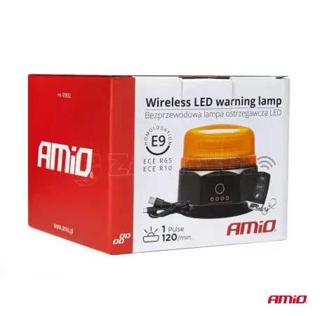 AMIO ΦΑΡΟΣ 12/24V ΠΟΡΤΟΚΑΛΙ 36 LED ΜΑΓΝΗΤΙΚΟΣ ΕΠΑΝΑΦΟΡΤΙΖΟΜΕΝΟΣ ΑΣΥΡΜΑΤΟΣ ΜΕ REMOTE CONTROL 123x110mm ΑΜΙΟ - 1 ΤΕΜ. 03932/AM 