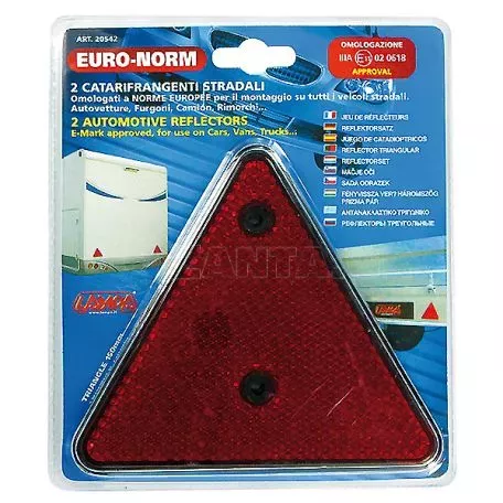 Lampa ΤΡΙΓΩΝΙΚΟΙ ΑΝΑΚΛΑΣΤΗΡΕΣ EURO-NORM (ΚΟΚΚΙΝΟΙ/ΒΙΔΩΤΟΙ 150 Χ 130mm) - 2 ΤΕΜ. L2054.2 