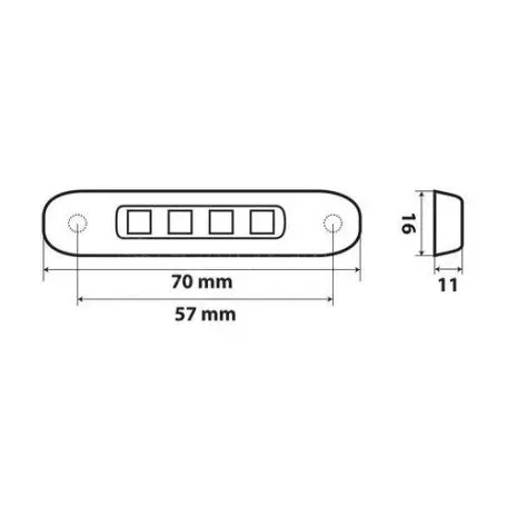 Lampa ΦΩΣ ΟΓΚΟΥ ΦΟΡΤΗΓΟΥ 4LED ΚΟΚΚΙΝΟ 12/24V 70x16x11mm ΑΔΙΑΒΡΟΧΟ 1ΤΕΜ. L4149.1 