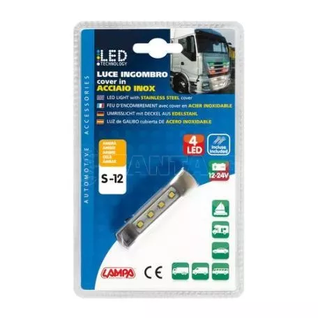 Lampa ΦΩΣ ΟΓΚΟΥ ΦΟΡΤΗΓΟΥ 4LED ΠΟΡΤΟΚΑΛΙ 12/24V 70x16x11mm ΑΔΙΑΒΡΟΧΟ 1ΤΕΜ. L4149.2 