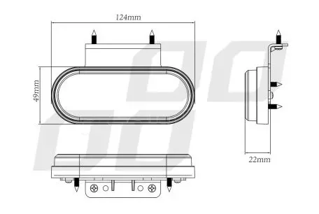 AMIO ΦΩΣ ΟΓΚΟΥ ΦΟΡΤΗΓΟΥ LED ΛΕΥΚΟ ΟΒΑΛ 10-30V 124x49x22mm ΑΔΙΑΒΡΟΧΟ OM-01-W AMIO 1ΤΕΜ. 02375/AM 