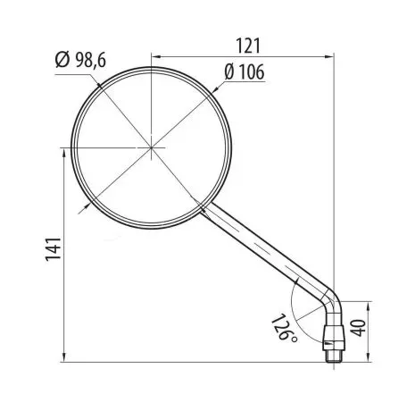 Lampa ΚΑΘΡΕΠΤΕΣ MOTO ΣΤΡΟΓΓΥΛΟΙ M10X1,25 DX 106cm STAR CLASSIC LAMPA - 2 ΤΕΜ 9163.3-LM 