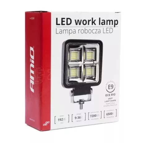 AMIO ΠΡΟΒΟΛΕΑΣ ΕΡΓΑΣΙΑΣ WORKING LAMP LED 64xSMD 192W 6.500K 7200lm 9-36V 110x110x35mm AWL38 ΑMiO - 1 TEM. 03249/AM 