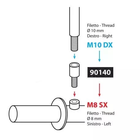 Lampa ΑΝΤΑΠΤΟΡΑΣ ΓΙΑ ΚΑΘΡΕΠΤΗ ΜΗΧΑΝΗΣ M10DX>M8SX -1ΤΕΜ 9014.0-LM 