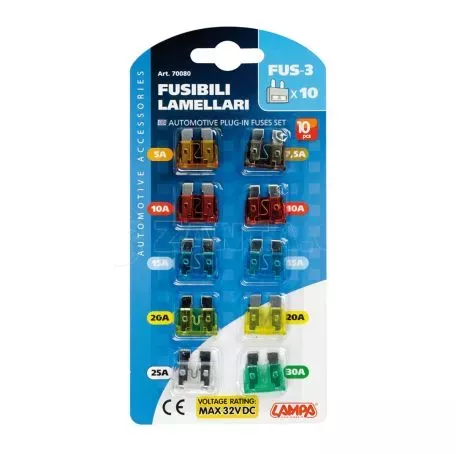 Lampa ΑΣΦΑΛΕΙΕΣ ΣΕ ΚΑΡΤΕΛΑ ΣΕΤ 10ΤΕΜ. PLUG-IN 12/24V 7008.0-LM 